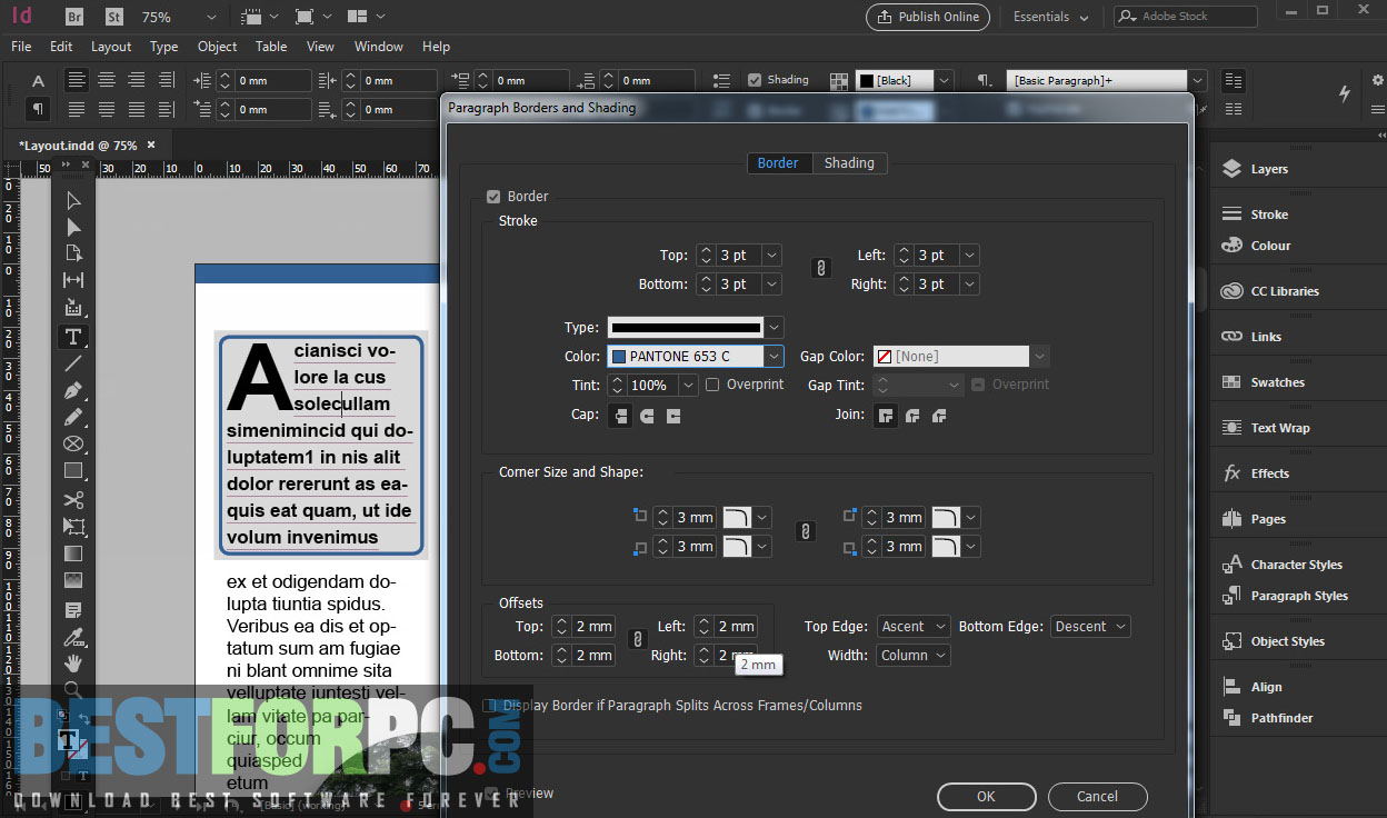 Adobe InDesign CC Screenshot
