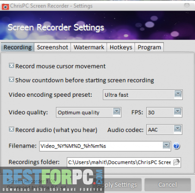 ChrisPC Screen Recorder