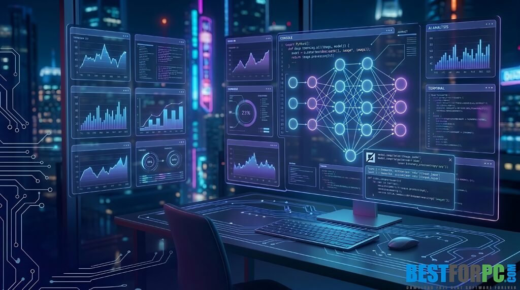 futuristic artificial intelligence dashboard interface representing Grok AI technology and data analysis system