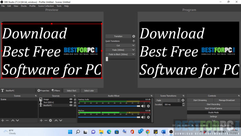 OBS Studio Free Download For Windows PC - 32 Bit 64 Bit